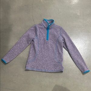 Lands' End Purple Pullover with Blue Trim